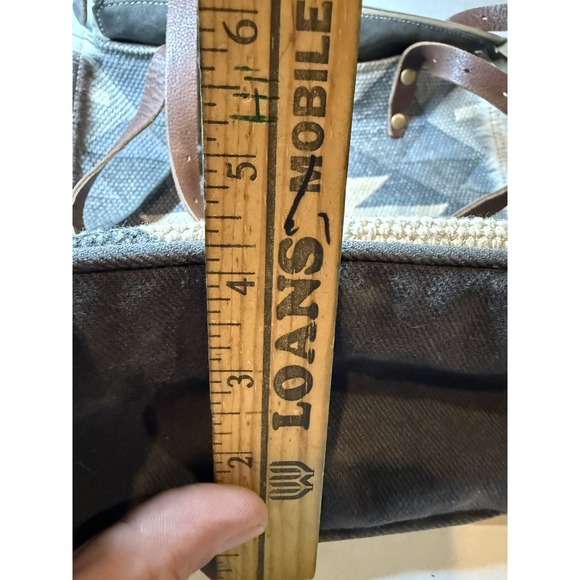 Myra Womens Quaint Canvas‎ Cow Hair Tote Bag Leather Strap Southwest Design - Picture 8 of 10